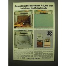 1964 General Electric P-7 Oven Ad - Cleans Itself