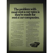 1972 Hertz Rent-A-Car Ad - The Problem With Rates