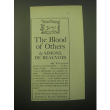 1948 Alfred A. Knopf Book Ad - The Blood of others by Simone de Beauvoir