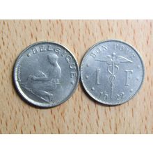 Belgium 1922 1 Franc Belgique (French Text) Coin