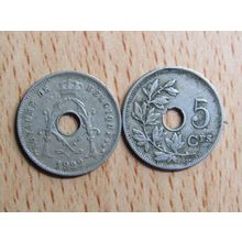 Belgium 1922 5 Centime Belgique (French Text) Coin
