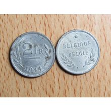 Belgium 1944 2 Franc Belgique (French Text) Coin