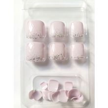 False Toe Nails Set purple pink nude glitter Toenails Press On Short artificial