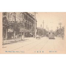 Ginza Main Street Japan Old Transport Tram Tokyo Postcard