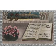 Birthday Book, Happy Days and Many, c.1910 - Greetings Postcard