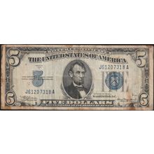 1934 A USA Banknote 5 Dollars Silver Certificate