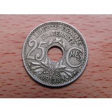 France Republic 1938 25 Centimes Coin