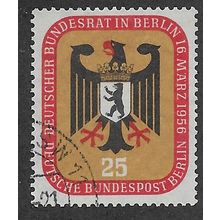 BERLIN -1956 25pf 'COAT OF ARMS ON EAGLE' FINE USED (EBID63-178)