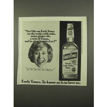 1975 Early Times Bourbon Ad - Los Angeles Luv