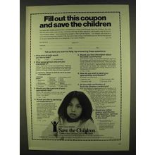 1978 Save the Children Ad - Fill Out This Coupon