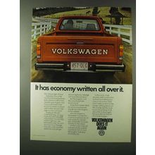1980 Volkswagen Pickup Truck Ad - Has Economy