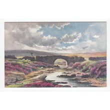 Brocka Beck Bridge J W Williams Art Postcard North Yorkshire