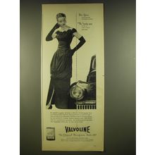 1945 Valvoline Motor Oil Ad - Her Gown custom-fashioned by Bergdorf-Goodman