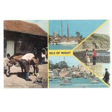 THE ISLE OF WIGHT multiview, .vintage used postcard colourmaster 1977 postmark =