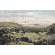 Lake Whycocomagh Nova Scotia Canada 1908 Aerial Postcard