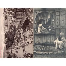 Great Chowk Market & Indian Trader Stall 2x Antique Postcard s