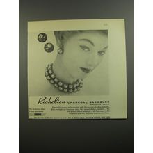 1954 Richelieu Jewelry Ad - Richelieu charcoal baroques simulated pearls