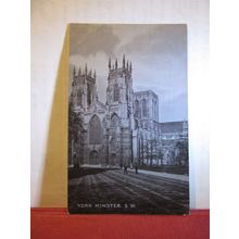 YORK MINSTER, south west used antique postcard 1910? pm =