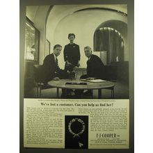 1961 F.J. Cooper Jewelry Ad - We've lost a customer. Can you help us find her?