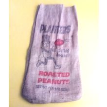 Old Vintage Advertising Planter Peanuts 1 Lbs 8Oz Burlap Sack Mr. Peanuts 1960s