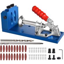 Pocket Hole Jig Kit Dowel Drill Joinery Screw Kit All-In-One Aluminum System Set
