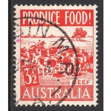 AUSTRALIA 1953: PRODUCE FOOD! - 3½d BEEF RED USED (G4)