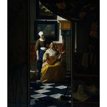 Vermeer_The_Love_Letter_c1669_70 Poster Canvas Movie Film Print A0 A1 A2 A3 A4 A