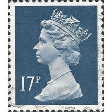 GB, Queen Elizabeth Machin, dark blue 1990, 17p, #3