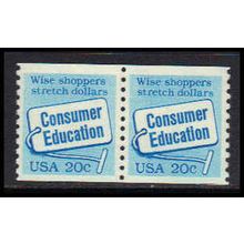 2005 20c Consumer Education Very Fine MNH Dry Gum Pair W1730