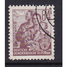 EAST GERMANY DDR 1953 5 YEAR PLAN DOTS TYPE 84pf VALUE USED SG E137