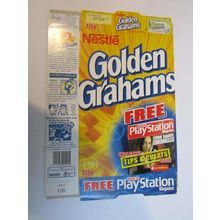 Nestle 2002 Golden Grahams Playstation Tomb Raider Lara Croft Empty Cereal Box