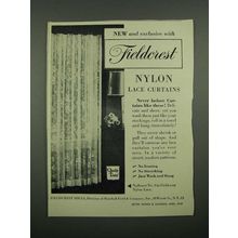 1949 Fieldcrest Nylon Lace Curtains Ad - New And Exclusive