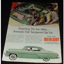 1954 Mercury Car Ad, Transparent Top, NICE!!!