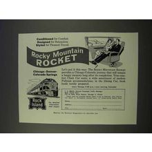 1955 Rock Island Railroad Ad - Rocky Mountain Rocket