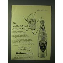 1955 Robinson's Orange Squash Ad - The glucose in it gives you go