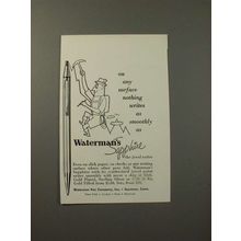1955 Waterman's Sapphire Pen Ad - Any Surface!