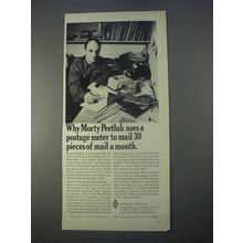 1966 Pitney-Bowes DM Postage Meter Ad - Morty Peetluk