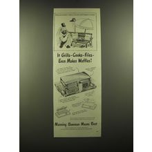 1946 Manning Bowman Automatic Grill Ad - cartoon by Robert Day