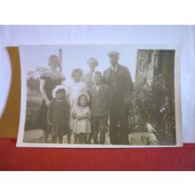 UNKNOWN FAMILY PHOTO, 5 CHILDREN unused antique postcard RP =