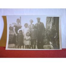 UNKNOWN FAMILY PHOTO, 5 CHILDREN unused antique postcard RP #