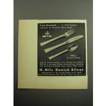 1957 H. Nils Advertisement - Bell Silverware by Hans Hansen