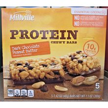 Millville Protein Chewy Bars Dark Chocolate Peanut Butter Bundle 7.1oz 200g