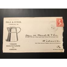 ICOLLECTZONE US 1905 Dale & Sykes Tinware Pennsylvania Advertising Cover (E800)