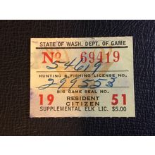 ICOLLECTZONE US Washington 1951 Hunting and Fishing Stamp Elk VF used