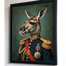 Kangaroo General Art Print Vintage Kangaroo Portrait Animal Wall Art Poster Gift