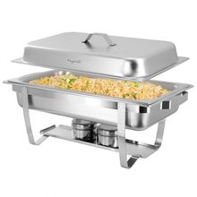 MegaChef 9.5 Quart Stackable Stainless Steel Professional Chafing Dish/Food W...