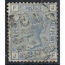 1880 SG142 2 1/2d Blue Plate 19 Good/Fine Used Check Letters "JF" .. .