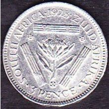 1928 South Africa 3 Pence Silver Coin