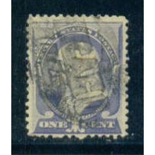 Used 212 1c Benjamin Franklin Barely Clears M01334