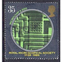 GB 1989 150th Anniv Royal Microscopical Society - Microchip x 600 35p Used